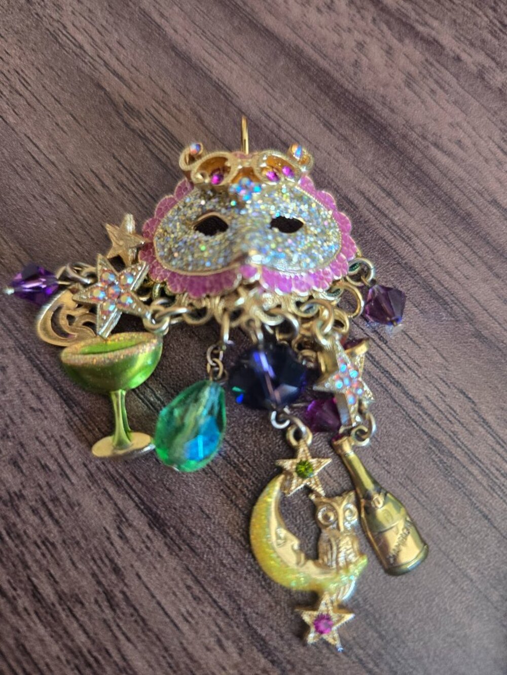 Kirks Folly Mardi Gras Mask Dangle Earrings